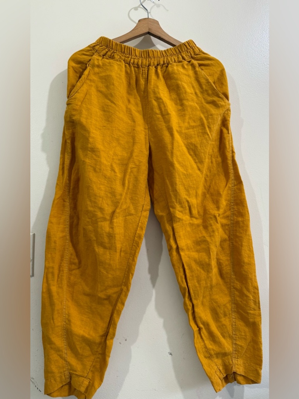 Yuvita Relaxed Elastic-Waist Joggers — Mustard Yellow